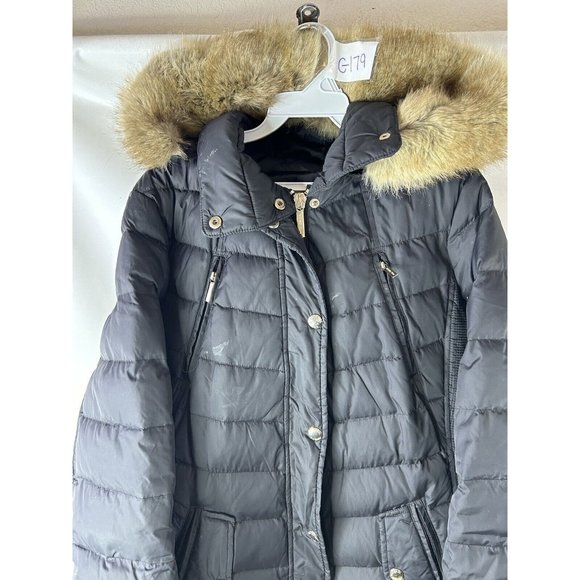 Michael Kors Down Fill Faux Fur Hooded Long Quilted Puffer Coat - Picture 2 of 9